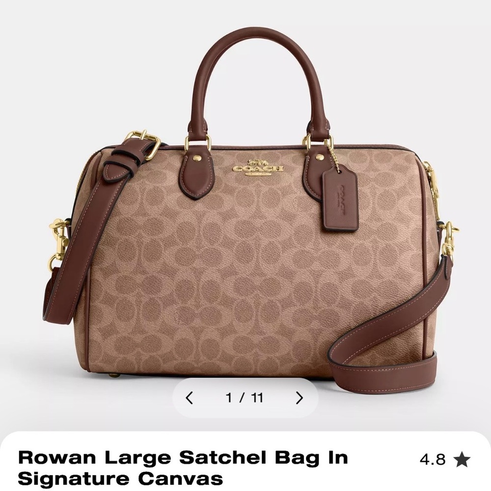 Coach Signature Canvas Satchel in Brown and Tan
